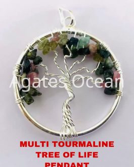 Multi Tourmaline Tree of Life Pendant