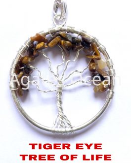 Tiger Eye Tree of Life Pendant