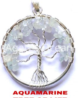 Aquamarine Tree of Life Pendant
