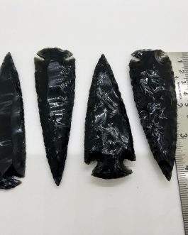 4 Inch Black Obsidian Arrowheads