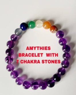 Amethyst Bracelet With 7 Chakra Stones