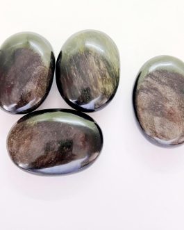 Golden Sheen Obsidian Palm Stone