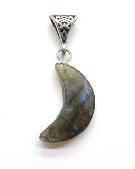 Labradorite Moon Pendant