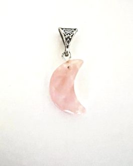 Rose Quartz Moon Pendant