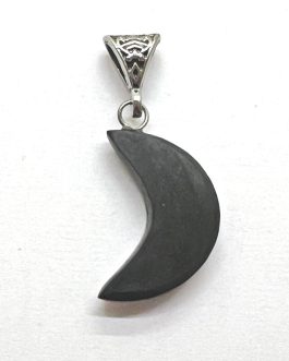 Shungite Moon Pendant